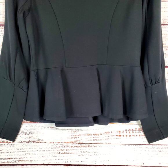 Cabi Black Agency Peplum Ponte Blazer 10 Double Shoulder Pads Career Corpcore - Picture 10 of 16